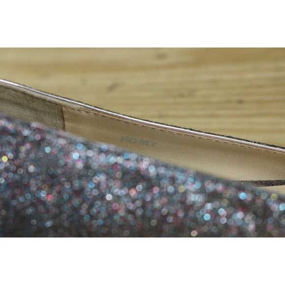 Jimmy Choo Romy Glitter Sliver Rainbow Pointed Flats Italy 36 NWOB - Picture 8 of 8
